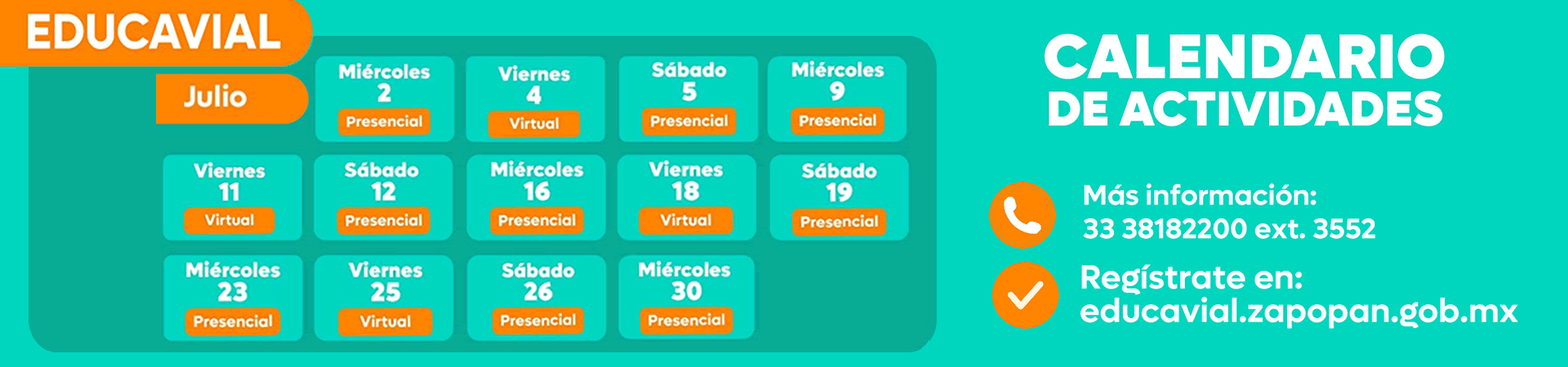 Fechas Educavial julio 2025