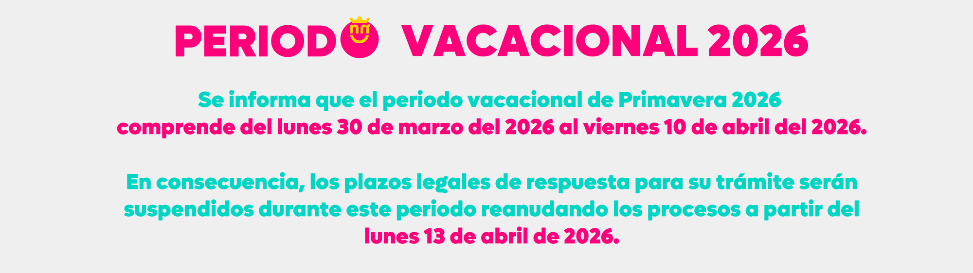 Periodo vacacional 2026